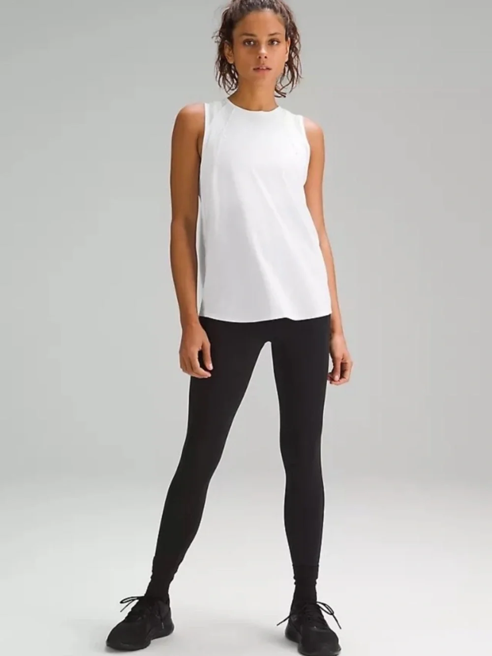 Lululemon Sculpt Tank Top White Women's Athletic Mesh Tank Top Size 8